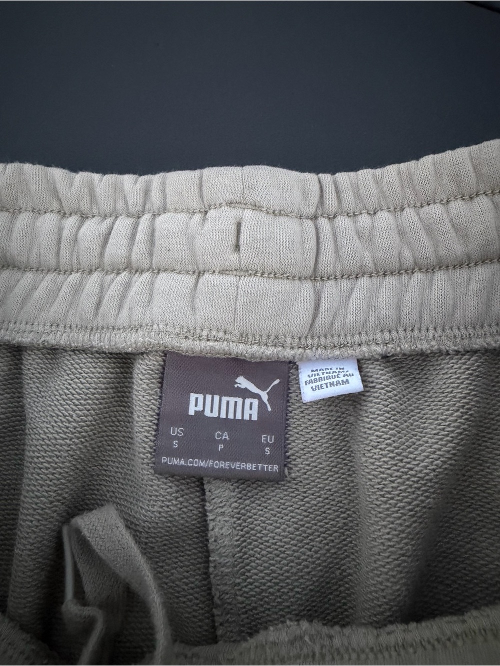 Puma Neutral Olive Green Drawstring Sweatpants